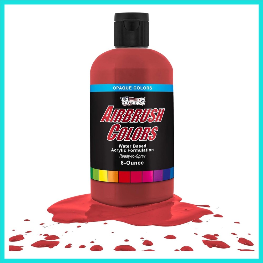 Opaque Bright Red Acrylic Special Effects Airbrush Paint – 8oz Ready to Spray…