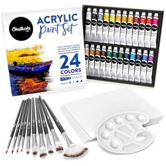 Professional Acrylic Paint Set with Canvas and Brushes