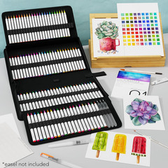 108 Watercolor Pens Set | Including 15 Page Pad & Online Video Tutorial Series |