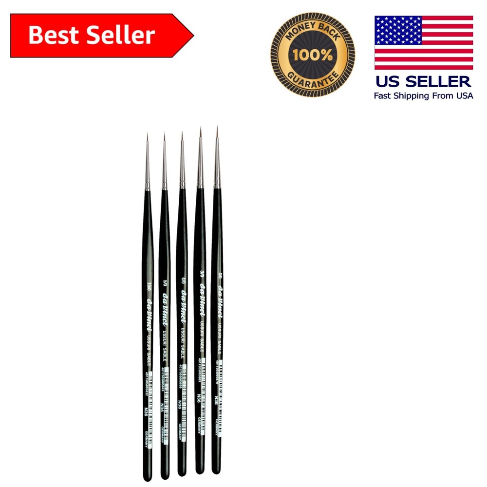 Professional Miniature Detail Paint Brushes – Russian Red Sable, Eco-Friendly