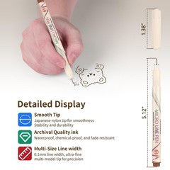 01 Micro Fine Point Pen Set – 12 Waterproof Archival Ink Colors, 0.25mm Finel…