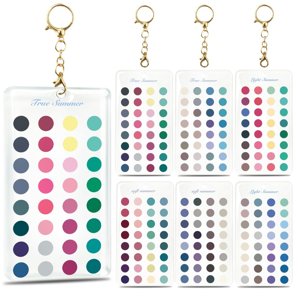 6Pcs 12 Season Color Analysis Swatches Draping Kit Acrylic Coated Resin Palette