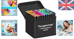 Artistic 80 Marker Set – Waterproof Dual-Tip Pens for Expressive Creativity