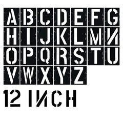 12 Inch Letter Stencils Alphabet Art Craft Interlocking 12 inches, White