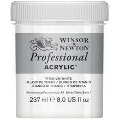 Winsor Newton Professional Acrylic Paint 237ml in 644 Titanium White