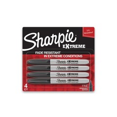 Sharpie Extreme Permanent Markers, Fine Point, 1 Count (Pack of 4), Black