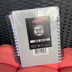NEW! ARTISTO 5.5X8.5” Premium Sketch Book Set, Pack of 3, 300 Sheet Spiral Bound