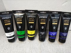 ARTEZA Acrylic Paint, Set OF 6-Colors 120 ml/4.06 oz Unique Colors (READ)