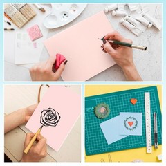 6 Pack 8”x10” Pink Stamp Carving Blocks Soft Carving Blocks for DIY Stamp M…