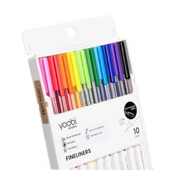 Yoobi Evolve 10pk Fineliner Pen Brights See-Through, Teacher Supplies