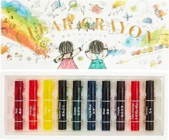 Kokuyo transparent crayon 10 colors KE-AC27 JAPAN oil-gel crayons