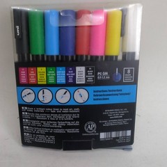 POSCA Water-Based Markers, 8 Assorted Colors, PC-3M, 0.9-1.3mm, New in Box