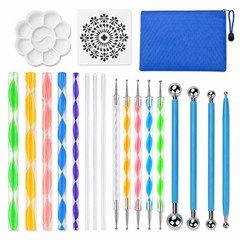 19PCS Mandala Dotting Tools Set with a 13cm x / 5.1in x 5.1in, Blue