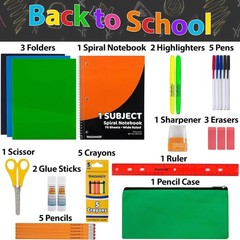 School Supplies Kit for Girls, Boys Back to School Supplies Bundle Pack 30 Pi…