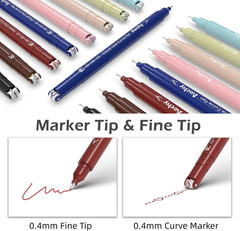 Colored Curve Highlighter Pens Set – 8 Different Shapes & 8 Colors Fine Tips for