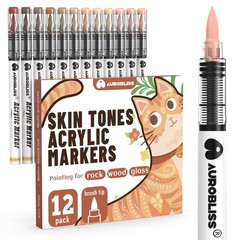 Acrylic Paint Pens 12 Skin Tones 0.5-5 Mm Brush Tip – Multi-Surface Art