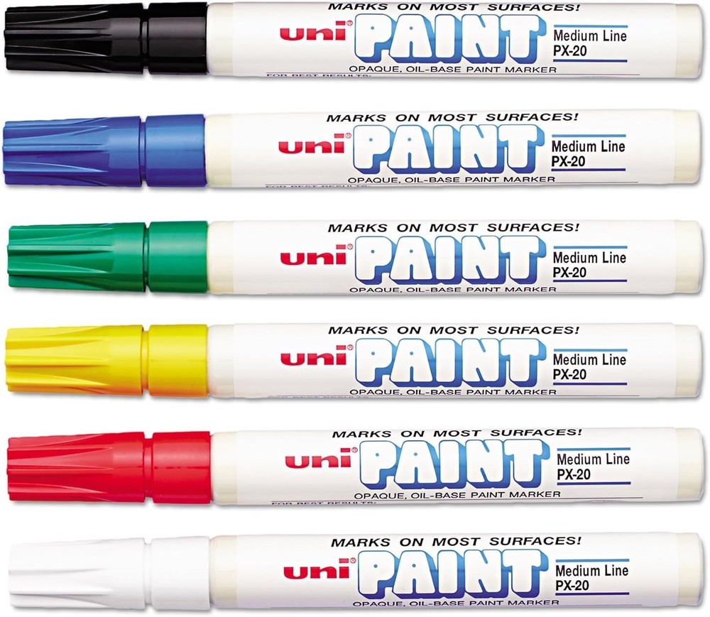 Uni-Paint Oil Based Marker Medium Point Assorted Colors 6 Pack 63630