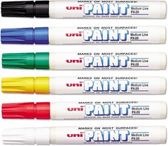 Uni-Paint Oil Based Marker Medium Point Assorted Colors 6 Pack 63630