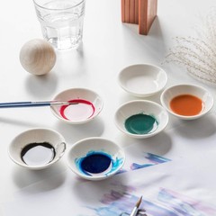 12 PCS Ceramic Painting Color Palette, Empty 12 Count (Pack of 1), Round