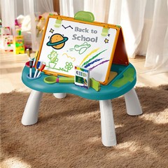 Kids 4 in 1 Foldable Art Easel Set Double Sided Whiteboard Chalkboard Boad Game