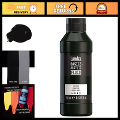Acrylic Fluid Paint 250ml (8.5oz) – Ivory Black, High-Quality Art Supplies, Craf