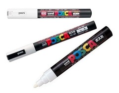 Uni Posca white markers set – 3 kind of Paint Marker Pen – Extra Fine White