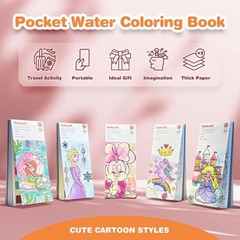 Pocket-Sized Mess-Free Watercolor Book for Girls – Fun Coloring for Ages 4+