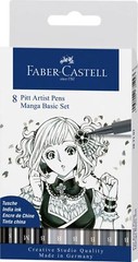 Faber-Castel PITT Artist Manga Pens Shades of Gray 8-Pack 167107