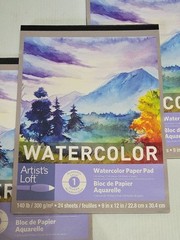 3 Pack Watercolor Paper Pad Artists Loft 24 Sheets Each 140lb 9×12″ = 72 Sheets