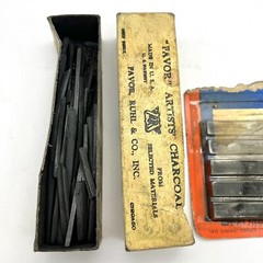 Vintage Favor Artist charcoal sticks & Duro’s Square Charcoal Sticks NOS