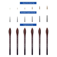 XDT#729 Micro Pin Point Artist Paint Brush Set Triangular Handle 6 PCS