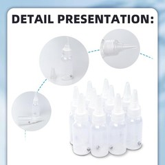 Flylin 10Pcs Paint Bottle, 30ml Empty Airbrush Bottles 1 Ounces, transparent