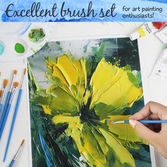 Halobios 100 Pcs Paint Brushes Set for Acrylic Painting, 50 100-MIX, Blue