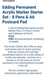 Edding Permanent Acrylic Paint Marker Start Set 2 x Fine, 6 x Medium U.S. Seller