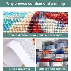 DIYCYCY Rose Flowers Diamond 12X16 IN【Full Tools + Accessories】,