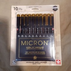 Sakura Pigma Micron 100th Anniversary Set Limited Edition 10 pens Black Barrel