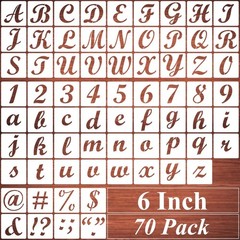 6 Inch Alphabet Letter Stencils for Painting – 70 Pack Letters and Numbers St…