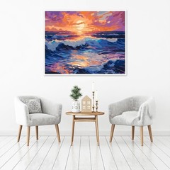 Beach Paint by Numbers Kit for Adults Beginner, Colorful Seaside Painting by …