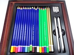 Royal Langnickel Drawing Art Set Pencils, Pastels in Wood Box 48pc