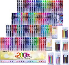 Versatile 200 Gel Pens with Snap Case – 100 Unique Colors for Endless Creativity