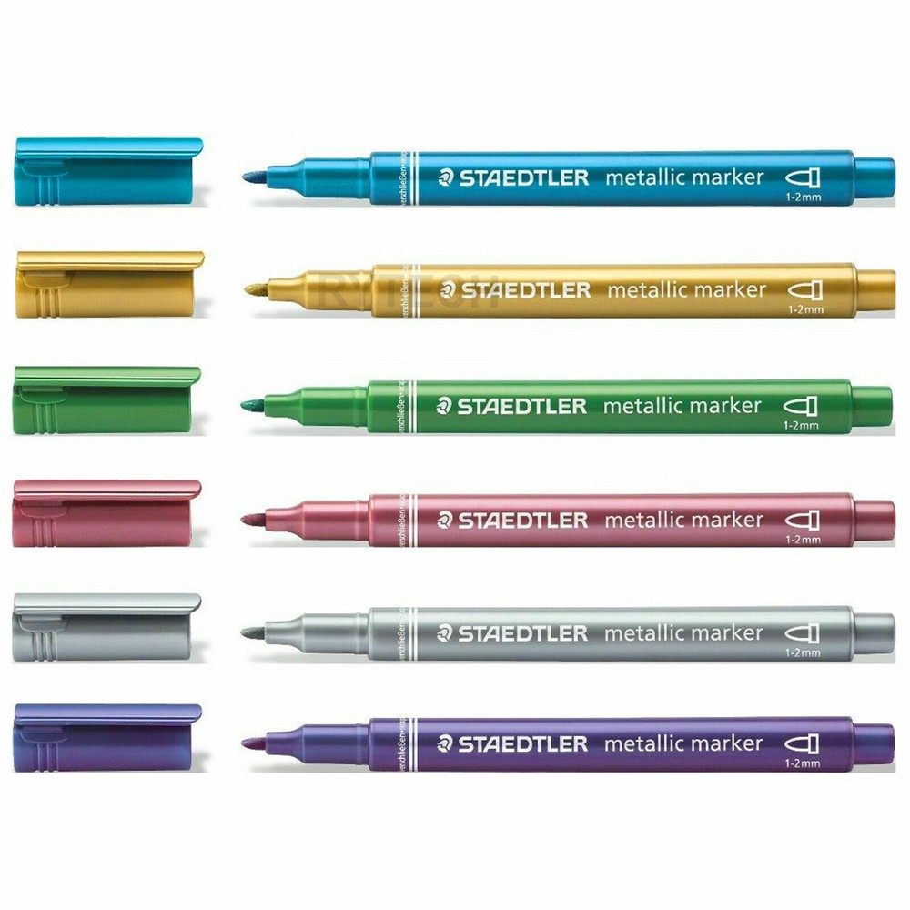 Staedtler 8323 Metallic Marker Pens 1-2mm Bullet Tip, Assorted Choose Colours