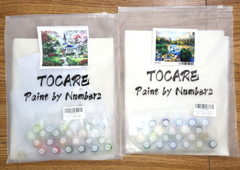 Lot of 2 Tocare Paint by Numbers Craft Kit includes Canvas Paints Church & River