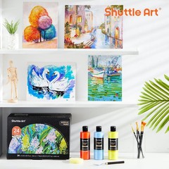 Shuttle Art Acrylic Paint, 24 Colors 8.45 Fl Oz (Pack of 24), 24