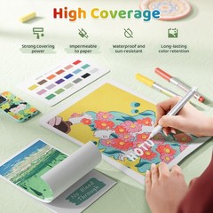 Long Lasting Acrylic Paint Markers Brush Tip 18 Colors, Automatic Ink Control…