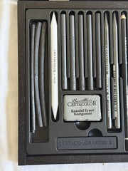 Cretacolor Charcoal Drawing Set Wood Box Art Studio Sketching Kit Austria New
