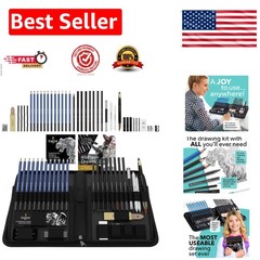Comprehensive 40-Piece Art Set with Charcoal, Graphite & Pastels for All Ages