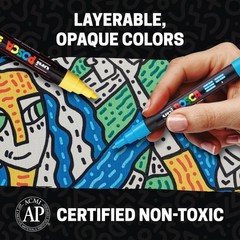 Paint Markers, 5M Medium Acrylic Markers with Reversible Tips, Artist Recomme…
