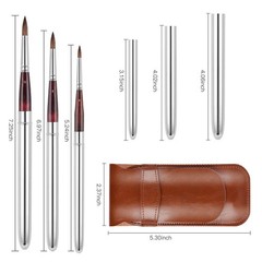 Kolinsky Travel Watercolor Brushes Sable Hair Round Paint Case Set 3 PCS