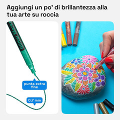 Glitter Paint Pens for Rock Painting, Stone, Ceramic, Glass, Wood, Fabric, Scrap