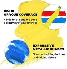 HIMI Gouache Paint Set, 36 Colors x 12ml Twin 15 Fl Oz (Pack of 1), 36